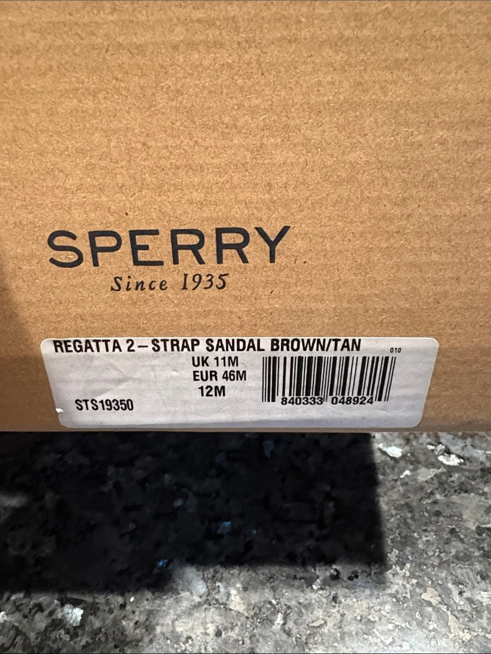 Sperry Men's Two-Tone Brown Tan Hook-and-Loop Sport Sandals